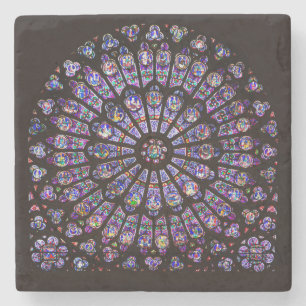 Notre Dame Cathedral Paris Rose Window Stone Coaster