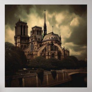 Notre Dame Cathedral Spier, Paris France Poster