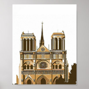Notre Dame Cathedral Spier, Paris France Poster
