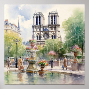 Notre Dame Catherdral Paris Fine Art Poster
