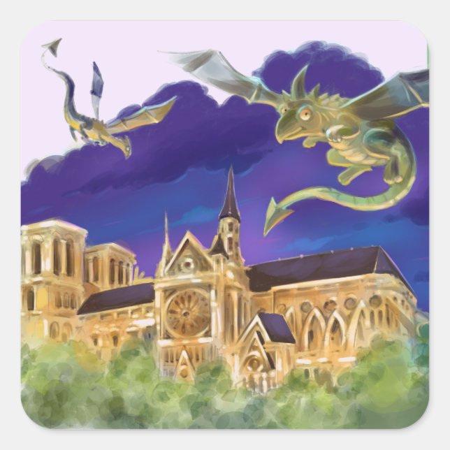 Notre Dame Classic Square Stickers  (Front)
