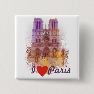 Notre Dame de Paris 15 Cm Square Badge