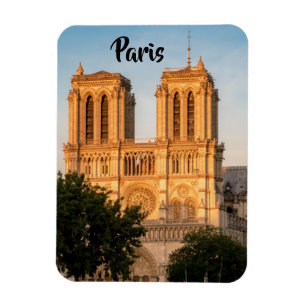 Notre Dame de Paris at Golden Hour Magnet