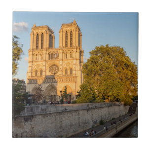 Notre Dame de Paris at Golden Hour - Paris, France Ceramic Tile