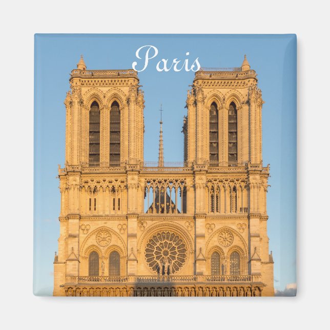 Notre Dame de Paris at Golden Hour - Paris, France Magnet (Front)