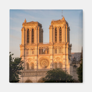 Notre Dame de Paris at Golden Hour - Paris, France Magnet