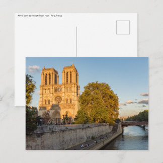 Notre Dame de Paris at Golden Hour - Paris, France Postcard
