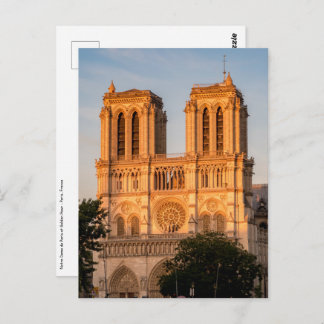 Notre Dame de Paris at Golden Hour - Paris, France Postcard