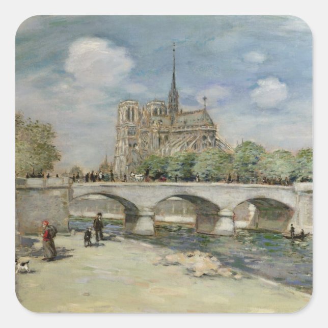 Notre Dame de Paris, c.1900 Square Sticker (Front)