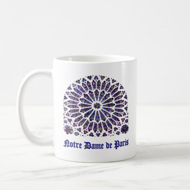 Notre Dame de Paris Cathedral stained glass Coffee Mug (Left)