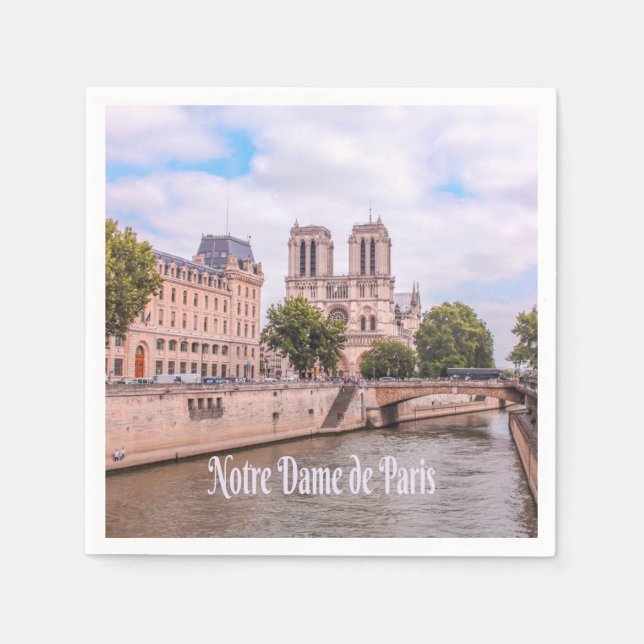 Notre Dame de Paris France Catholic cathedral Napkin (Front)