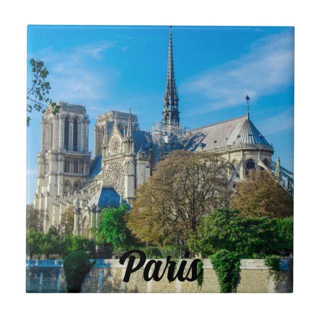 Notre Dame de Paris in France Ceramic Tile (Front)