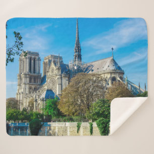 Notre Dame de Paris in France Sherpa Blanket