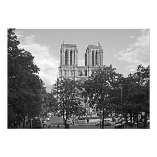 Notre Dame de Paris in the environment of trees Photo Print