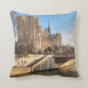Notre Dame de Paris In The Winter Sun Cushion