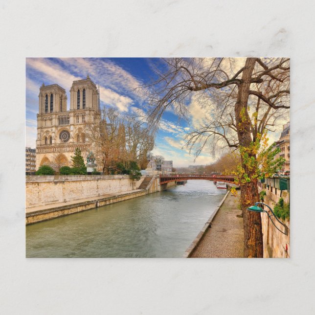 Notre-Dame de Paris mediaeval Cathedral in France Postcard (Front)