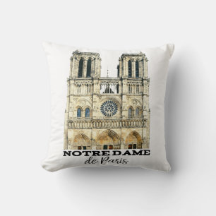 Notre-Dame de Paris Souvenir France Cathedral Cushion