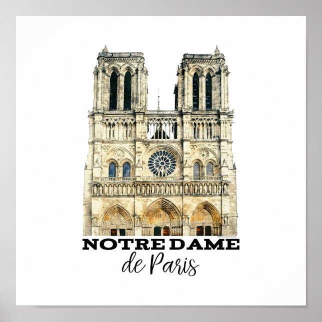 Notre-Dame de Paris Souvenir France Cathedral Poster (Front)