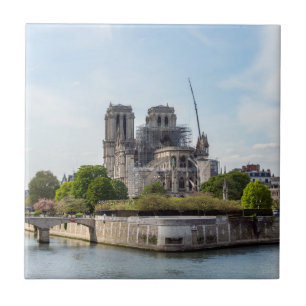 Notre Dame de Paris, the day after 2019 fire Ceramic Tile