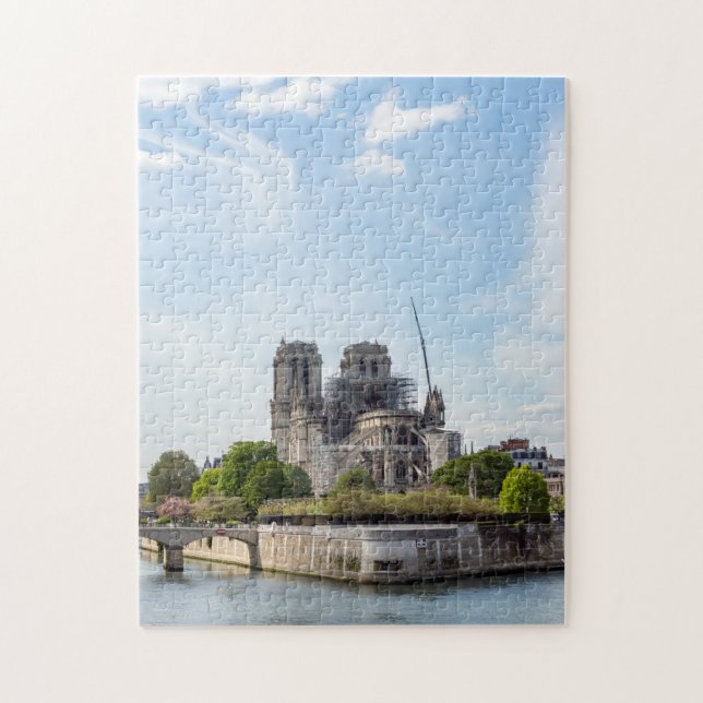 Notre Dame de Paris, the day after 2019 fire Jigsaw Puzzle (Vertical)