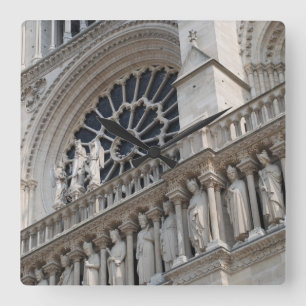 Notre Dame detail Square Wall Clock
