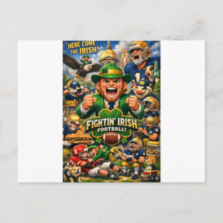 Notre Dame Fighting Irish Funny Logo Postcard