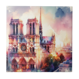 Notre-Dame fire Ceramic Tile