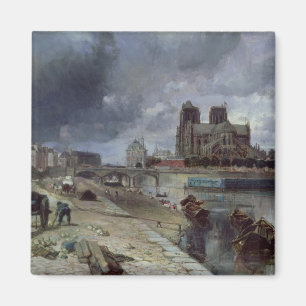 Notre-Dame from the Quai de la Tournelle, 1852 Magnet