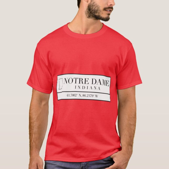 Notre Dame Indiana Coordinates Oversized T-Shirt (Front)