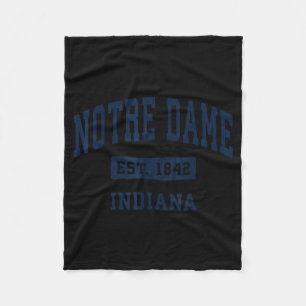 Notre Dame Indiana In Vintage 80s 90s Style Srts D Fleece Blanket