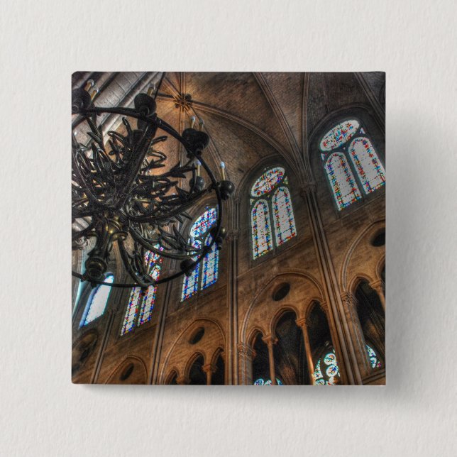 Notre Dame interior 15 Cm Square Badge (Front)