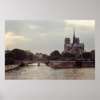 Notre Dame on the River Seine Poster