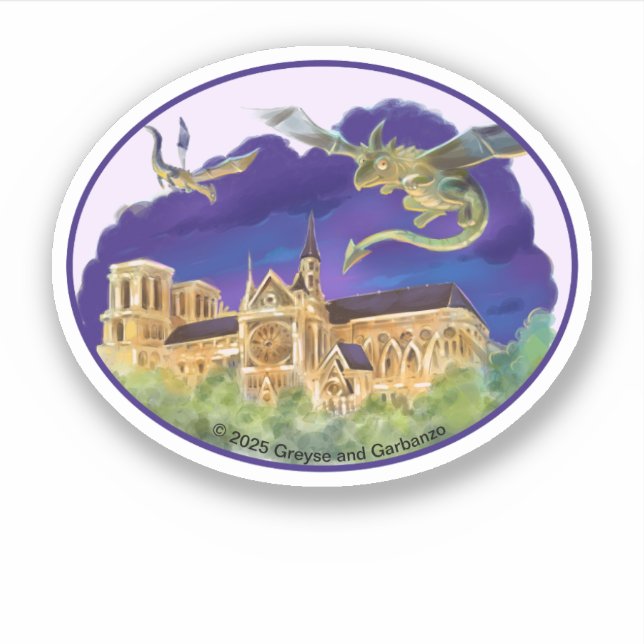 Notre Dame Oval Vinyl Sticker (Various Sizes) (Front)