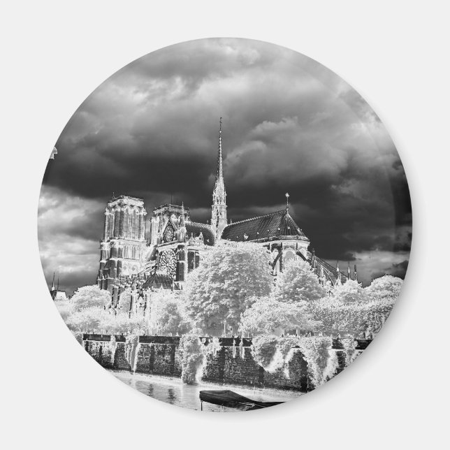 Notre Dame, Paris 4 b&w Magnet (Front)