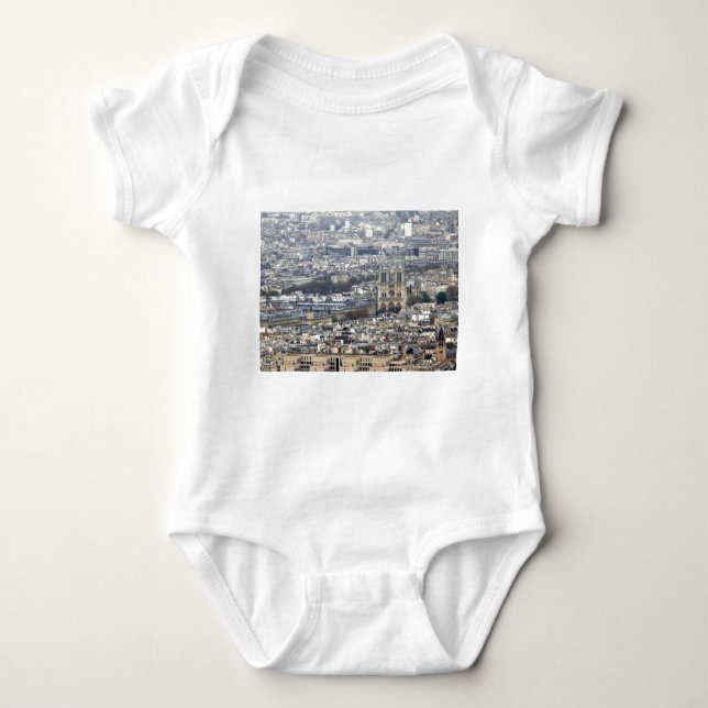 Notre Dame Paris France Baby Bodysuit (Front)