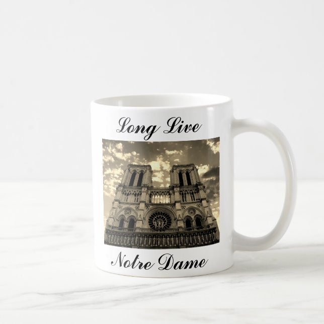 Notre Dame Paris France Cathedral Long Live Coffee Mug (Right)