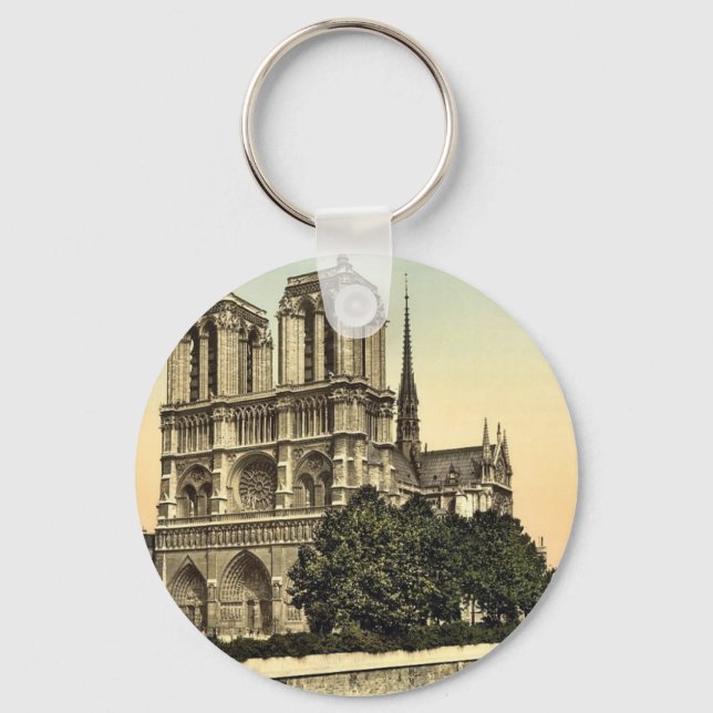 Notre Dame, Paris, France classic Photochrom Key Ring (Front)