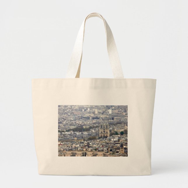 Notre Dame Paris France Large Tote Bag (Front)