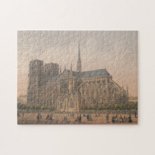 Notre Dame, Paris Lithograph by Charles Rivière Jigsaw Puzzle