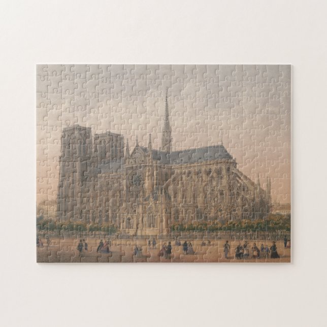 Notre Dame, Paris Lithograph by Charles Rivière Jigsaw Puzzle (Horizontal)