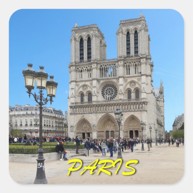 Notre Dame PARIS Square Sticker (Front)
