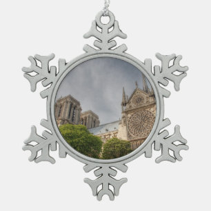 Notre Dame Snowflake Pewter Christmas Ornament