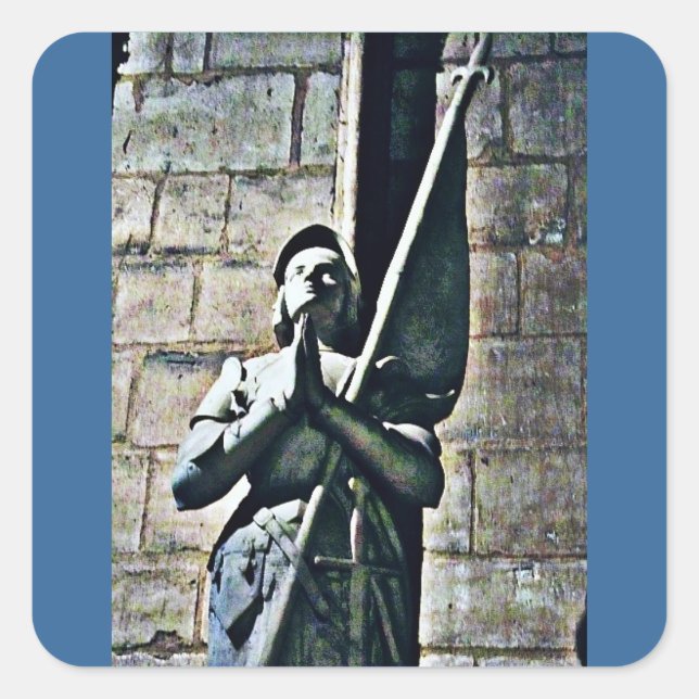 Notre Dame Statue CB Square Sticker (Front)