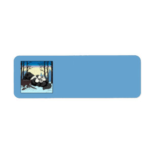 Notta Bear Cosy Winter Nap Newfoundland Puppy Return Address Label