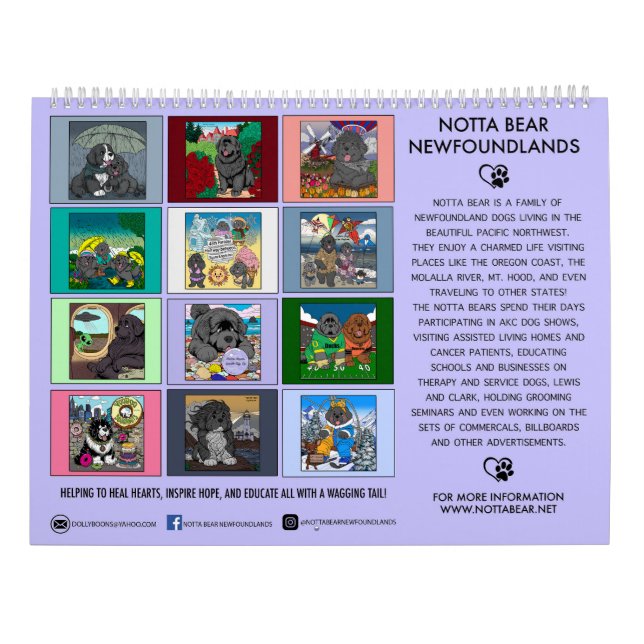 Notta Bears State Dog of Oregon: The Newfoundland Calendar (Back)