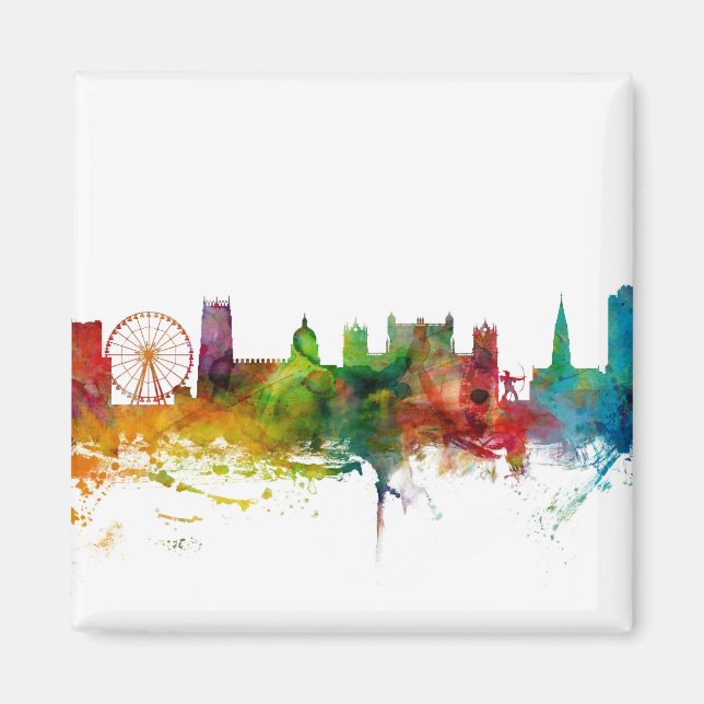 Nottingham England Skyline Magnet (Front)