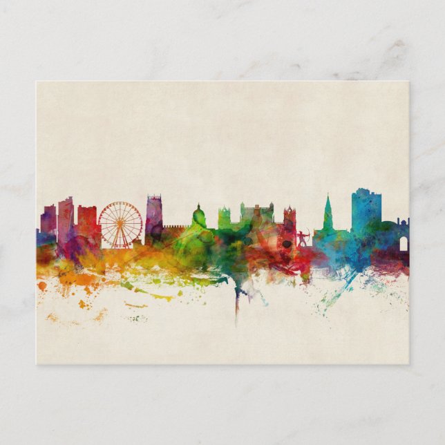 Nottingham England Skyline Postcard (Front)