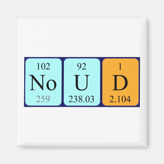 Noud periodic table name magnet (Front)
