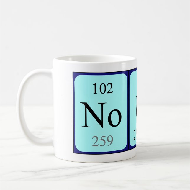 Noud periodic table name mug (Left)