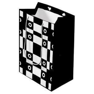 Noughts And Squares Black White Medium Gift Bag